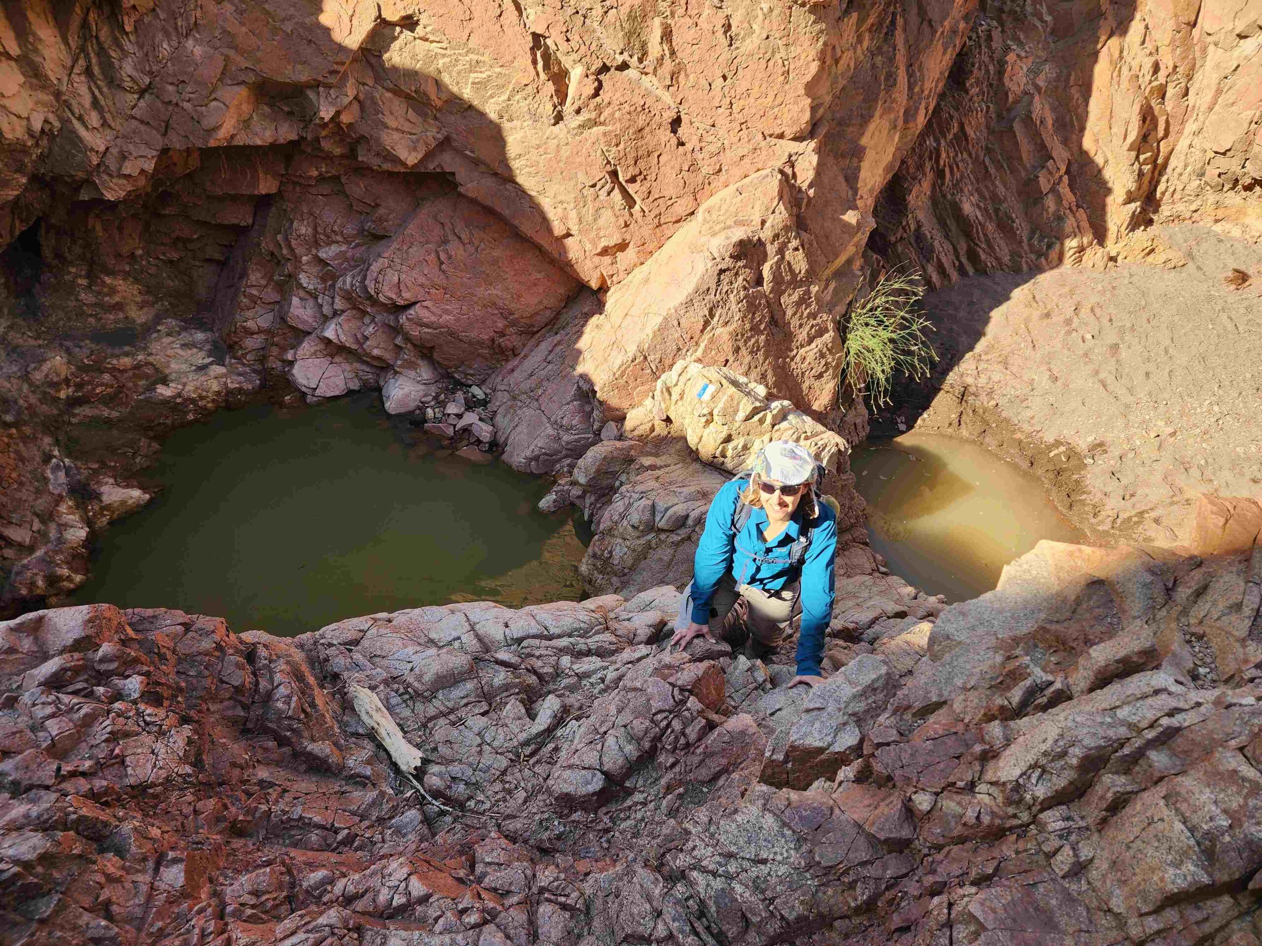 Hila at the trail of Mount Timna